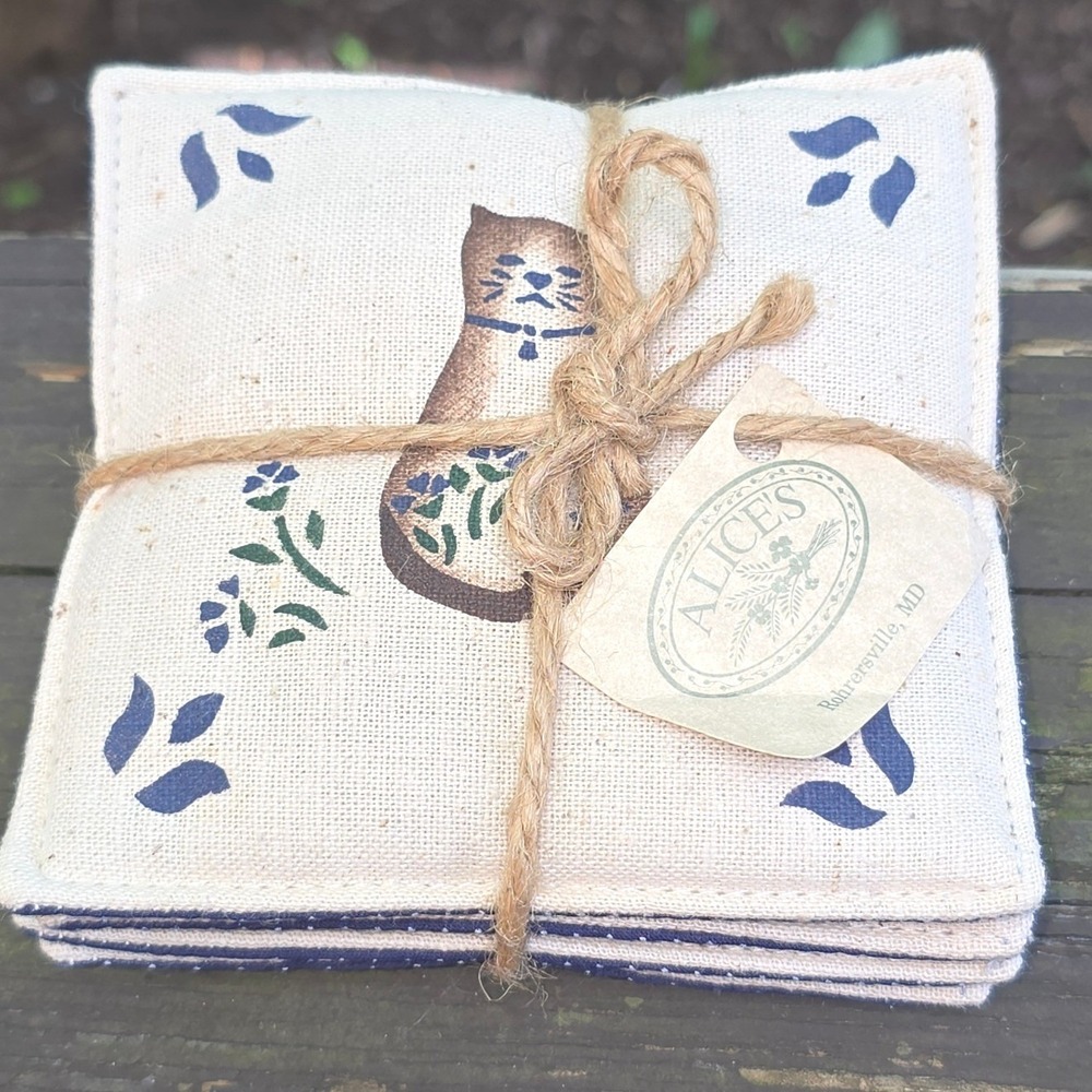 Alice's Country Cottage Spiced Mug Mats - Set of 4 Cat Coasters